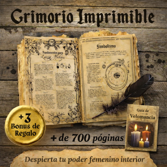 Grimorio/Libro de magia Imprimible 📜+ La magia de las velas +  3 Bonus de Regalo 🎁 | Despierta tu Magia Interior ✨