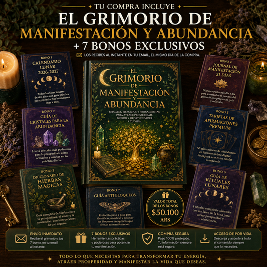 🕯️✨ GRIMORIO DE MANIFESTACION Y ABUNDANCIA + 7 BONOS DE REGALO